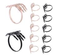 Cabilock 12pcs Reusable Robust Ferroalloy Skeleton Claw Napkin Rings with 3d Spooky Design, for Halloween Party and Restaurant Dining Table Serviette Buckles Decor