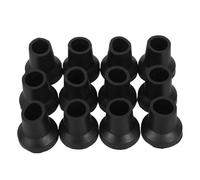 Cabilock 12pcs Rubber Replacement Tips for Folding Cane and Walking Sticks, 16mm Diameter Non-Slip Shock Reducing Caps with Large Base for Rough Terrain and Indoor Use