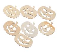 Cabilock 12pcs Rustic Beige Wooden Pumpkin Slices Smooth Surface for DIY Crafting and Halloween Decorations, Unfinished Wood Pumpkin Shape Cards for Autumn Embellishments and Creative