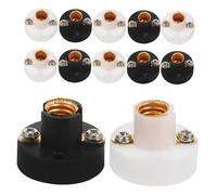 Cabilock 12pcs Screw Light Bulb Holder Base for Physics Experiments Flat Design for Enhanced Light Distribution Secure and Stable Installation Plastic Lamp Socket Replacement for DIY