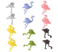 Cabilock 12pcs Silicone Wine Glass Markers with Tropical Flamingo Design Food-grade Drink Identifiers for Weddings Beach Parties Christmas Celebrations Reusable and Animal Drink Charms