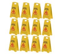 Cabilock 12pcs Slide The Warning Sign Carefully Doll House Safety Education Floor Sign for Dollhouse Wet Floor Caution Wet Dollhouse Caution for Plastic