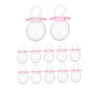 Cabilock 12pcs Transparent Pacifier Shaped Candy Boxes for Shower Sweets Holders Clear Mini Treat Containers for Girl Shower Decorations and Gender Reveal Party Favors