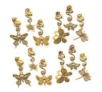 Cabilock 12pcs Vintage Butterfly Hair Jewelry for Dreadlocks Metal Braid Charms Non-slip Clips for Women Braids Styling Accessories DIY Retro Hair Ornaments