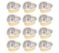 Cabilock 12pcs Wax Melting Bowls Heart Shape Aluminum Foil Wax Warmer Bowls 30g Large Capacity Oven Safe Convenient to Clean for Removing Hair of Nose and Underarm