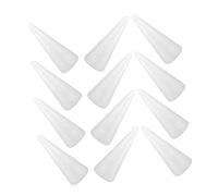 Cabilock 12pcs White Foam Cones for Crafts Polystyrene DIY Christmas Tree Bases Lightweight Non-Toxic Foam Cake Dummies for Holiday Decor Floral Arrangements