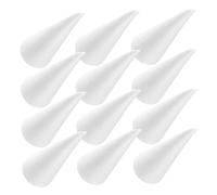 Cabilock 12pcs White Polystyrene Foam Cones for Crafts Solid Lightweight DIY Mini Christmas Tree Forms for Holiday Decor Floral Arrangements Winter Craft Supplies