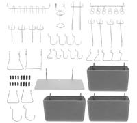 Cabilock 140pcs Metal Peg Board Hook Kit for Garage Workshop Storage Versatile Utility Hooks and Organizer Bins for Efficient Hanging and Space Optimization