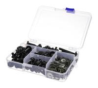 Cabilock 149 Pcs Motorcycle Windshield Screws Bolts Nuts Kit Stainless Steel Fairing Mounting Accessories Black for Upper Side Tail Fairing and Windscreen Installation