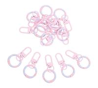 Cabilock 14pcs Donut Spring Hook U Shaped Keychain Clip Small Hook Key Ring for Pet Collar Purse Charms DIY Crafts
