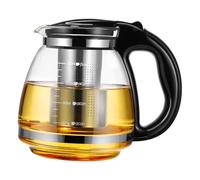 Cabilock 1500ml Glass Teapot with Stainless Steel Strainer, Heat Resistant and Thickened Design, Non Dripping Spout and Easy to Clean, for Home and Office Use