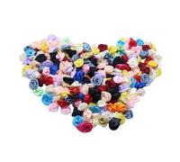 Cabilock 150Pcs 18Mm DIY Ribbon Flower Charms for Headpiece Making, Craft Rose Appliques Suitable for Wedding Decorations and Party Floral Accessories