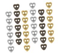 Cabilock 150Pcs Mini Heart Shaped Buttons for Doll Clothing Small Decorative Sewing Craft Supplies with Vintage Gold Silver and Bronze Colors