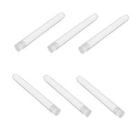 Cabilock 15pcs Clear Plastic Test Tubes with Stoppers for Eyelash and Mascara Brush Storage Transparent Bottom Containers for Travel Makeup Brush Holder Protective Bristle Case