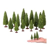 Cabilock 15pcs Landscape Model Trees, Miniature Green Scenery Landscape Plant Model Cedar Trees for DIY Craft Railroad Scenery Layout