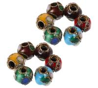 Cabilock 15pcs round Alloy Enamel Beads Multi Vintage Beads for Bracelet Necklace Making DIY Jewelry Crafting Accessories