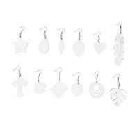 Cabilock 16 Pairs Heat Transfer Pendant Earrings DIY Kit for Jewelry Making Smooth Sublimation Blanks with Hooks Suitable for Handmade Craft Projects and Custom Ornament Design