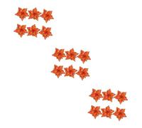 Cabilock 18 pcs Faux Christmas Flower Decor for Tree Adornment Artificial Poinsettia Style Bright Tone Easy to Attach for Wreaths and Garland Decoration Festive Holiday Party Supplies