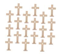Cabilock 18pcs Unfinished Small Wooden Crosses for Crafts Handmade Religious Decor Tabletop Art Sign for Easter Baptism Church Christian Wedding Gifts