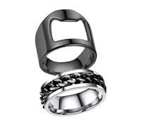Cabilock 1Pair Rotatable Ring Bottle Stylish Finger Ring for Opening at Parties Comfortable Fit Portable Chain Design for Effortless Use