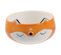 Cabilock 1Pc Cartoon Ceramic Breakfast Bowl Charming Fox Design for Snacks Salads Easy to Clean for Dining Tables Buffets Family Friends Gatherings