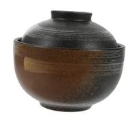 Cabilock 1pc Ceramic Soup Bowl with Lid Vintage Style Stewing Pot for Kitchen and Restaurant Use for Soups Yogurt Desserts Easy to Clean Lightweight and Portable