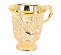 Cabilock 1PC European Vintage Metal Cup Luxury Whiskey Shot Glass Elegant Household Design Classic Peacock Pattern Easy to Clean for Sharing Wine with Friends and Family