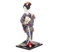 Cabilock 1pc Japanese Geisha Doll Traditional Kimono Tabletop Decoration Elegant Asian Ornament for Home Office Fine Workmanship Unique Collectible Figurine Random Color