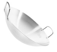 Cabilock 1pc Stainless Steel Binaural Wok Practical Frying Pan for Home Kitchens for Cooking Grilling and Frying Kitchen Utensil for Family Gatherings and Restaurants
