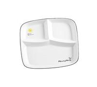 Cabilock 1pc Three Compartment Ceramic Breakfast Plate Creative Design for Portion Control Smooth Edges Non Slip Base for Home Color for Serving Meals to Family and Friends