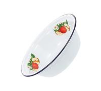 Cabilock 1pc Vintage Enamel Rice Bowl Deep Food Serving Bowl for Ramen Storage Smooth Easy to Clean Tableware for Home Restaurant Use