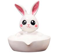 Cabilock 1pcs Soap Holder Soap Tray Ceramic Bunny Shape Compact Design White Bathroom Accessories for Home Use