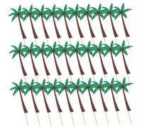 Cabilock 1set Coconut Tree Cake Insert Cards for Hawaiian Party Supplies Creative Decorations for Cake Styling and Celebrations Cute and Lovely Design for Tropical Themes 30pcs