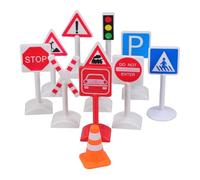 Cabilock 1Set Mini Traffic Signs for Road Signs Traffic Lights Cones for Micro Landscape Train Tracks Material Fun Educational Playset