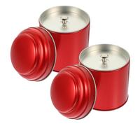 Cabilock 2 Pack Airtight Food Storage Canisters - Tea Coffee Sugar Canister with Locking Lid, Kitchen Storage Containers for Pantry Organisation, Vintage Red Tinplate Jar, Ideal Housewarming