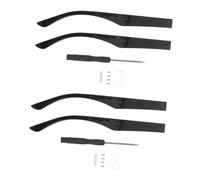 Cabilock 2 Pairs Black Glasses Arm Replacement Temple for Eyeglass Repair Flexible Spectacle Legs with Glossy Finish Comfortable Secure Fit for Eyewear Maintenance