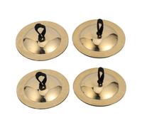 Cabilock 2 Pairs Mini Finger Cymbals Copper Percussion Instrument for Music Education Safe Design Random Color