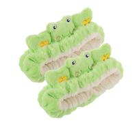 Cabilock 2 Pcs Animal Headband Skincare Headbands Flannel Material Elastic Design Frog Look Cartoon Appearance Lovely Delicate Design for Makeup and Theme Party Use