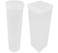 Cabilock 2 Pcs Cheese Container Holders Cookie Storage Containers Storage Airtight Party Airtight Cracker Tin Biscuit Round Lid Pp Transparent