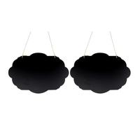 Cabilock 2 Pcs Double-Sided Wooden Cloud-Shaped Blackboard Signs Lanyard, Erasable Display Boards for Painting and Message Writing, Creative Office and Home Decor
