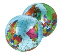 Cabilock 2 Pcs Inflatable Earth Globe Balls for Educational Geography with Colorful World Map for Learning and Play