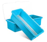 Cabilock 2 Pcs Kitchen Utensil Organizer Lid Plastic Cutlery Storage Box Drainer Tray Extended Design for Home Countertop
