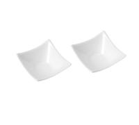 Cabilock 2 Pcs Pure White Ceramic Four-Corner Sauce Dishes for Dips and Condiments Premium Snack Serving Bowls for Salsas Dressings Appetizers and Tapas Sleek Tableware for Everyday Use and