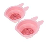 Cabilock 2 pcs Rabbit-shaped Silicone Makeup Brush Cleaners Puff Sponge Cleaner for Easy Hanging Storage Multipurpose Makeup Sponge and Brush Cleaning Tool Space-saving Design for Bathroom