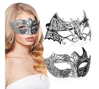 Cabilock 2 Pcs Silver Bat Shaped for Costume Parties and Birthday Dances, Metal Material with Comfortable to Wear and Secure Fit Features