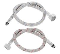 Cabilock 2 Pcs Stainless Steel Braided Water Supply Hoses Flexible Kitchen Faucet Connector for Hot Water Lines Extension Tubes with Thread for Bathroom and Washing Machine Installation