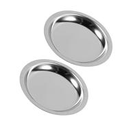 Cabilock 2 Pcs Stainless Steel Tea Bag Holder Tray Draining Dish with Smooth Surface Easy to Clean Multifunctional Saucer for Tea Party Kitchen Restaurant