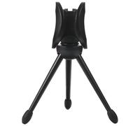 Cabilock 2 Pieces Plastic Microphone Tripods with Folding Legs, Portable Desktop Mic Table Stands for Studio and Travel Use, Black Microphone Supplies Stands
