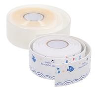 Cabilock 2 Rolls Self-Adhesive Sealing Tape Tile Trim Duct Tape Clear Silicone Caulk Duct Tape Waterproof Toilet Sink Waterproof Adhesive Tape Seam Tape Floor Acrylic Waterproof Adhesive