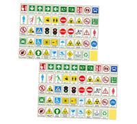 Cabilock 2 Set Cognitive Flashcards for Traffic Sign Learning Cards Portable Educational with Bright Colors and Comprehensive Everyday Sign Coverage for Early Development